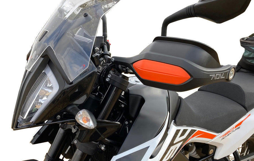 ADVance Guard Multi-Functional hand guards on KTM - Cold Weather Sliding Shield setting.